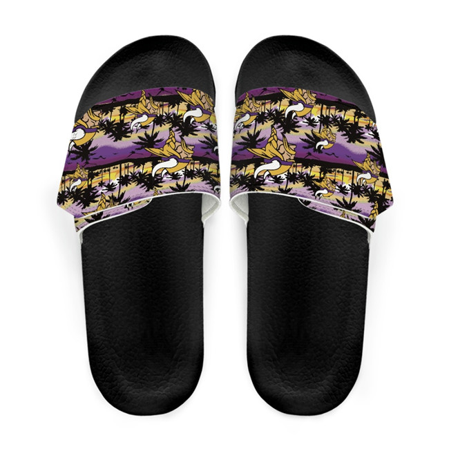 Women's Minnesota Vikings Beach Adjustable Slides Non-Slip Slippers/Sandals/Shoes 001