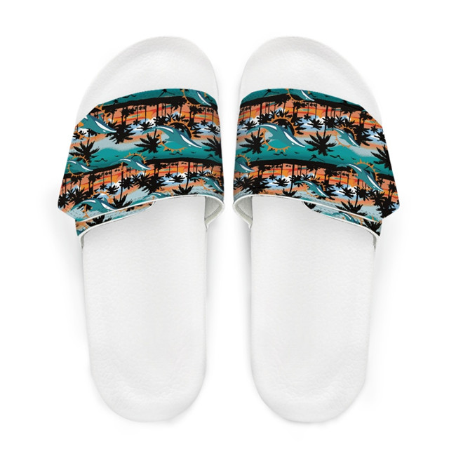 Men's Miami Dolphins Beach Adjustable Slides Non-Slip Slippers/Sandals/Shoes 002