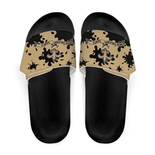 Women's New Orleans Saints Beach Adjustable Slides Non-Slip Slippers/Sandals/Shoes 003