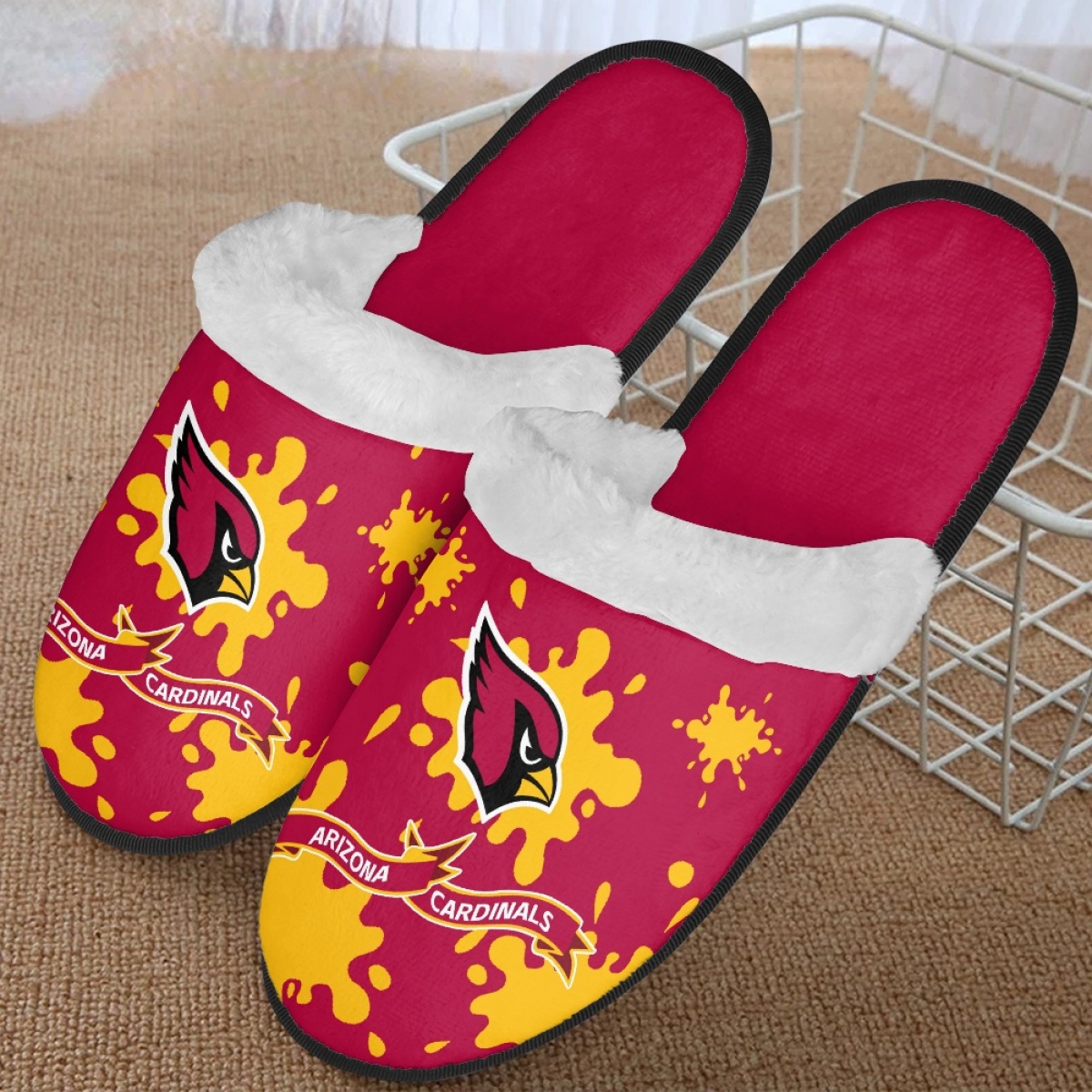 Men's Arizona Cardinals Team Logo Staycation Slippers/Shoes(Pls check description for details) 001