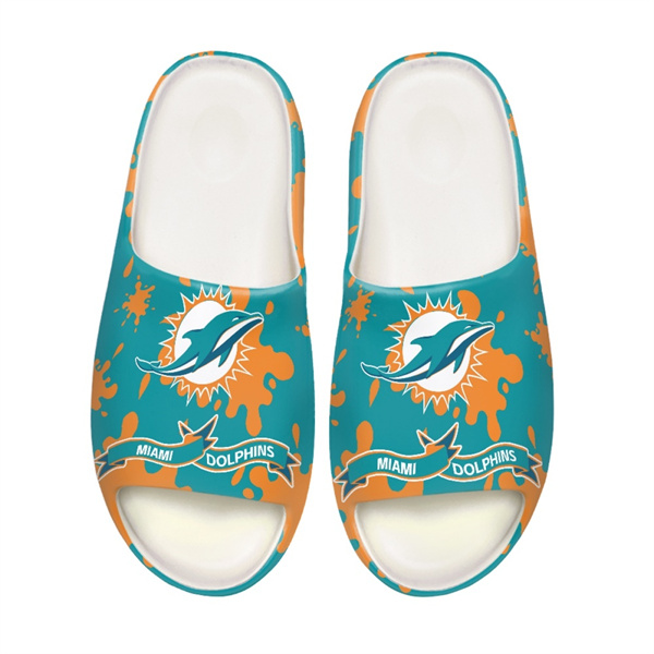Men's Miami Dolphins Yeezy Slippers/Shoes 002