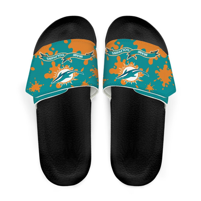 Men's Miami Dolphins Beach Adjustable Slides Non-Slip Slippers/Sandals/Shoes 003