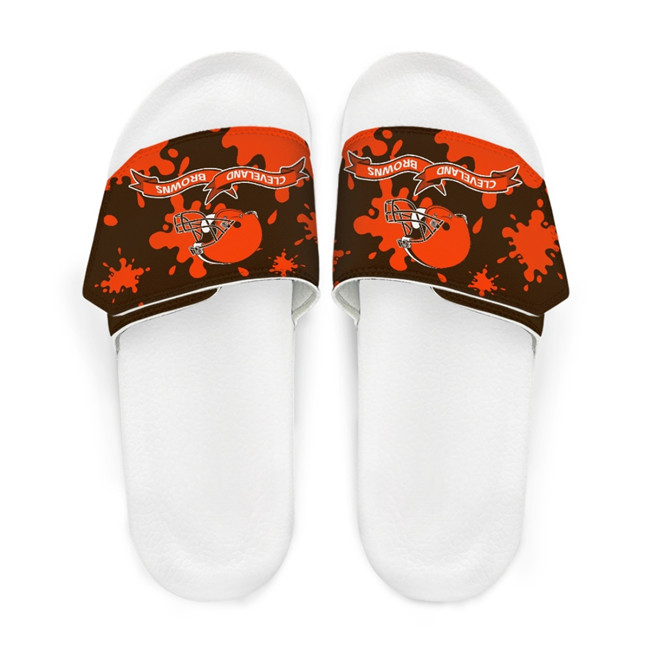 Men's Cleveland Browns Beach Adjustable Slides Non-Slip Slippers/Sandals/Shoes 004