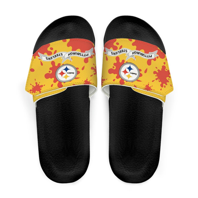 Women's Pittsburgh Steelers Beach Adjustable Slides Non-Slip Slippers/Sandals/Shoes 001