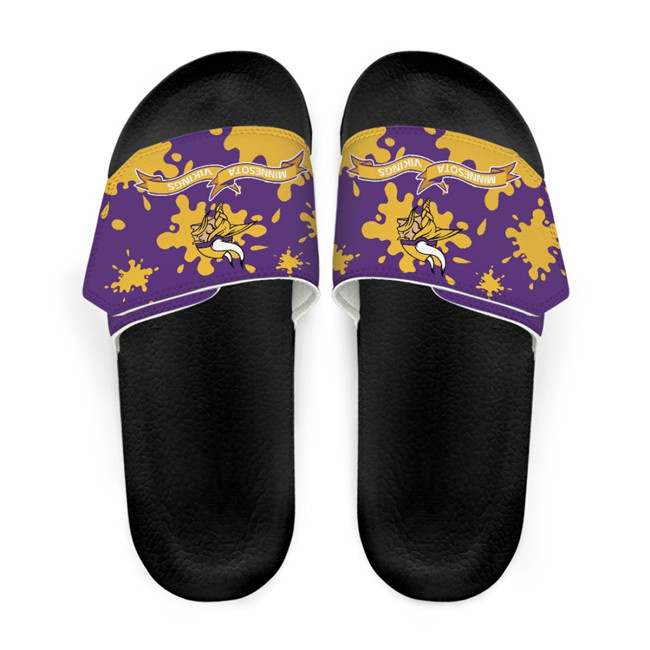 Women's Minnesota Vikings Beach Adjustable Slides Non-Slip Slippers/Sandals/Shoes 003