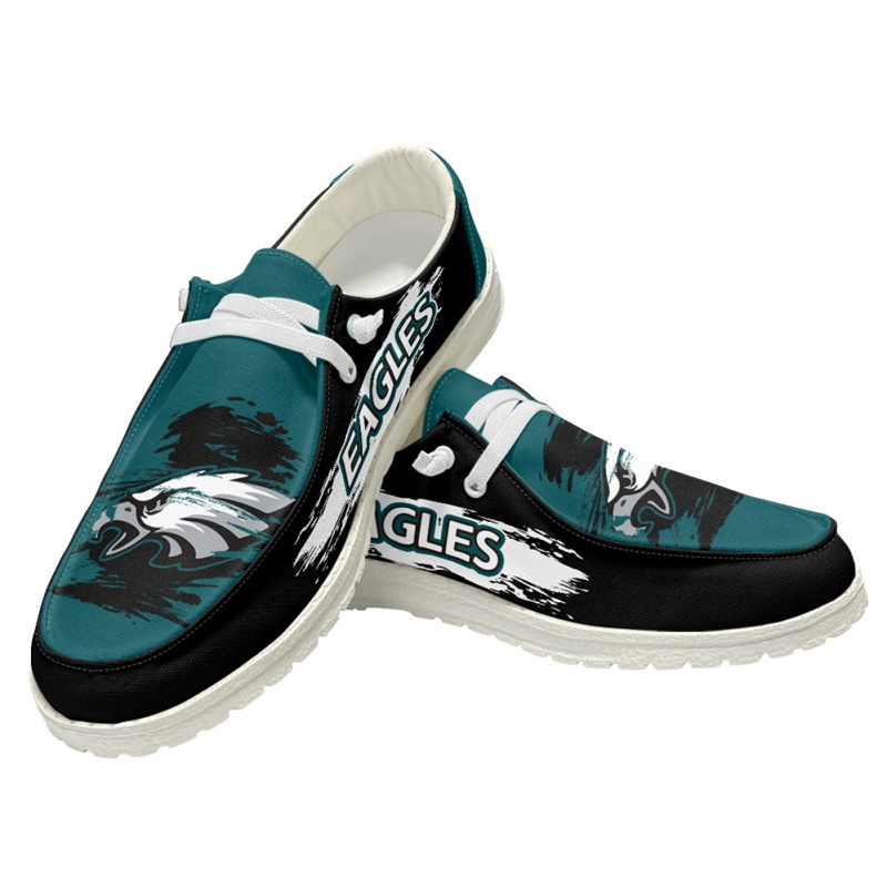 Men's Philadelphia Eagles Loafers Lace Up Shoes 002 (Pls check description for details)