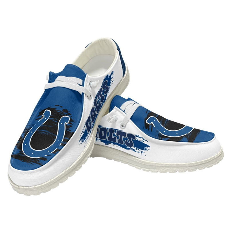 Women's Indianapolis Colts Loafers Lace Up Shoes 002 (Pls check description for details)