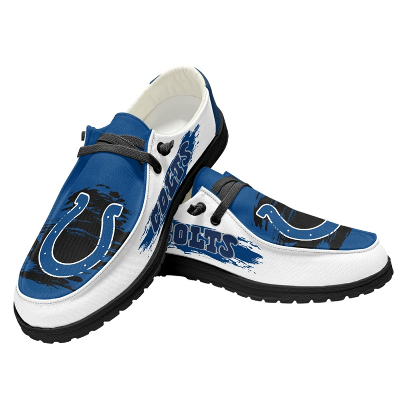 Men's Indianapolis Colts Loafers Lace Up Shoes 001 (Pls check description for details)