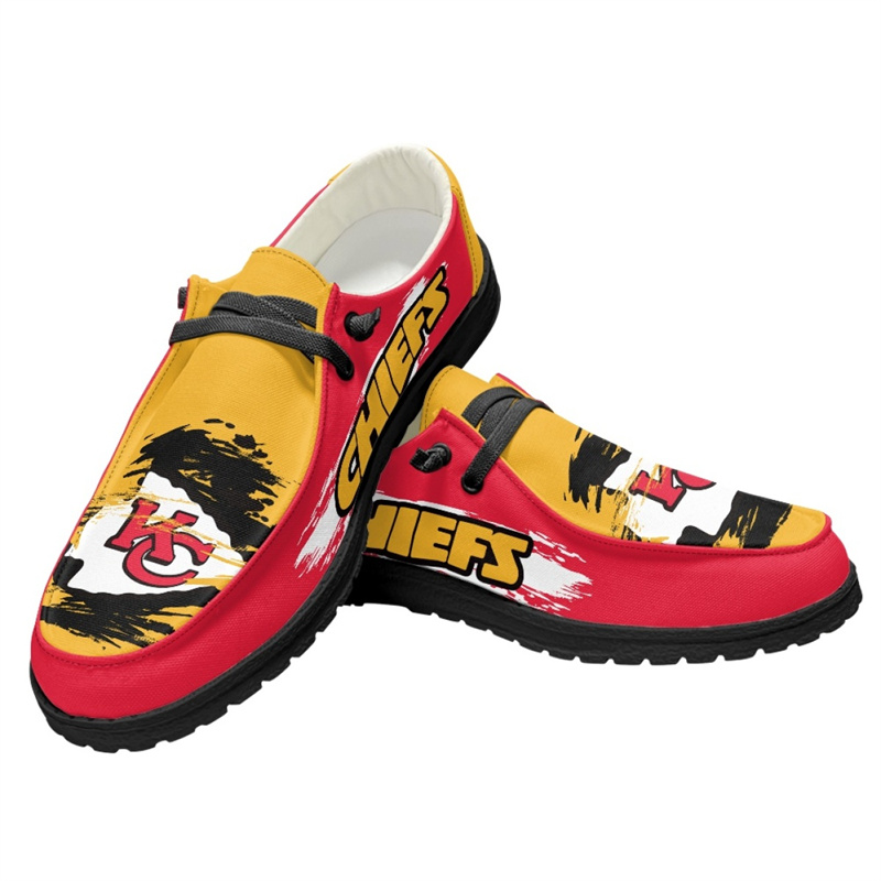 Men's Kansas City Chiefs Loafers Lace Up Shoes 001 (Pls check description for details)
