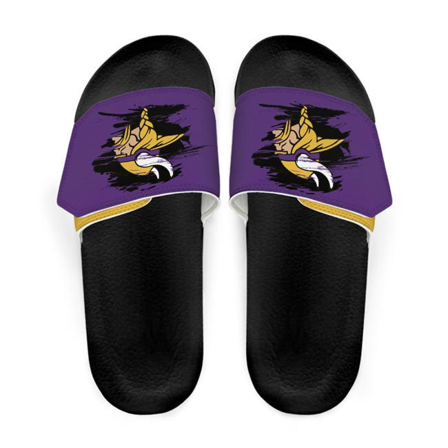 Men's Minnesota Vikings Beach Adjustable Slides Non-Slip Slippers/Sandals/Shoes 005