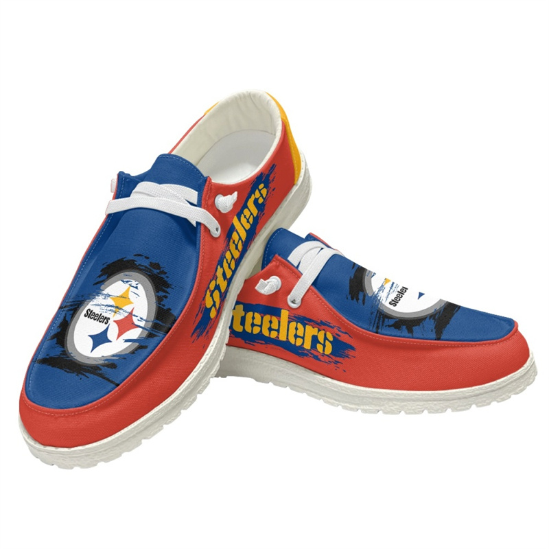 Men's Pittsburgh Steelers Loafers Lace Up Shoes 002 (Pls check description for details)