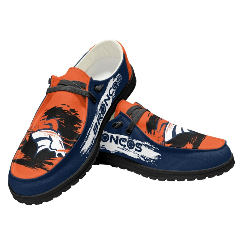 Men's Denver Broncos Loafers Lace Up Shoes 001 (Pls check description for details)
