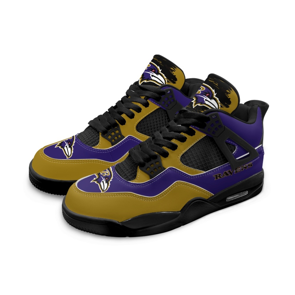 Men's Baltimore Ravens Running weapon Air Jordan 4 Shoes 001