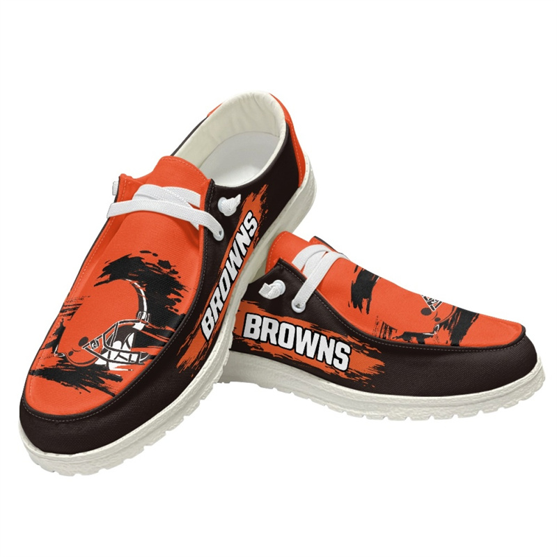 Women's Cleveland Browns Loafers Lace Up Shoes 002 (Pls check description for details)
