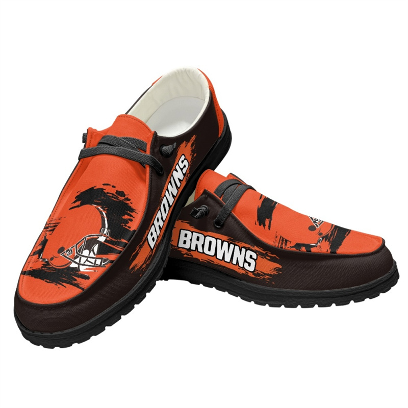 Women's Cleveland Browns Loafers Lace Up Shoes 001 (Pls check description for details)