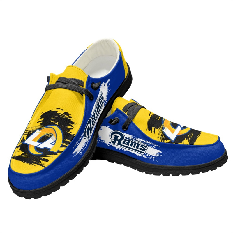 Men's Los Angeles Rams Loafers Lace Up Shoes 001 (Pls check description for details)