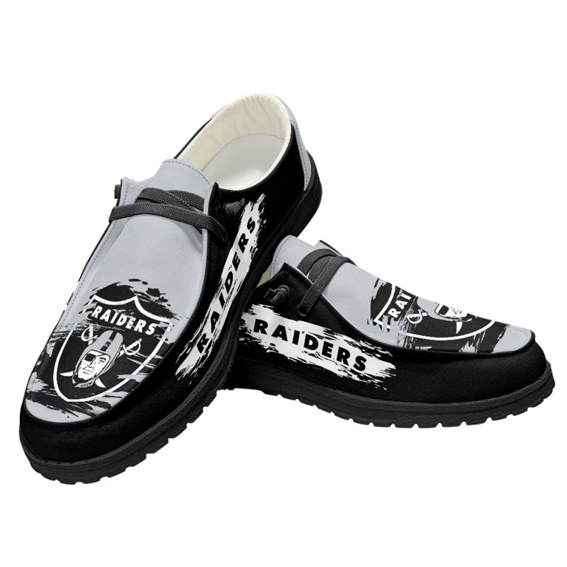 Men's Las Vegas Raiders Loafers Lace Up Shoes 001 (Pls check description for details)