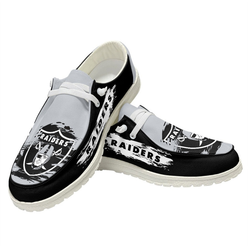 Men's Las Vegas Raiders Loafers Lace Up Shoes 002 (Pls check description for details)