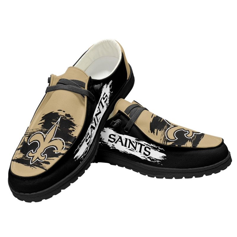 Women's New Orleans Saints Loafers Lace Up Shoes 002 (Pls check description for details)
