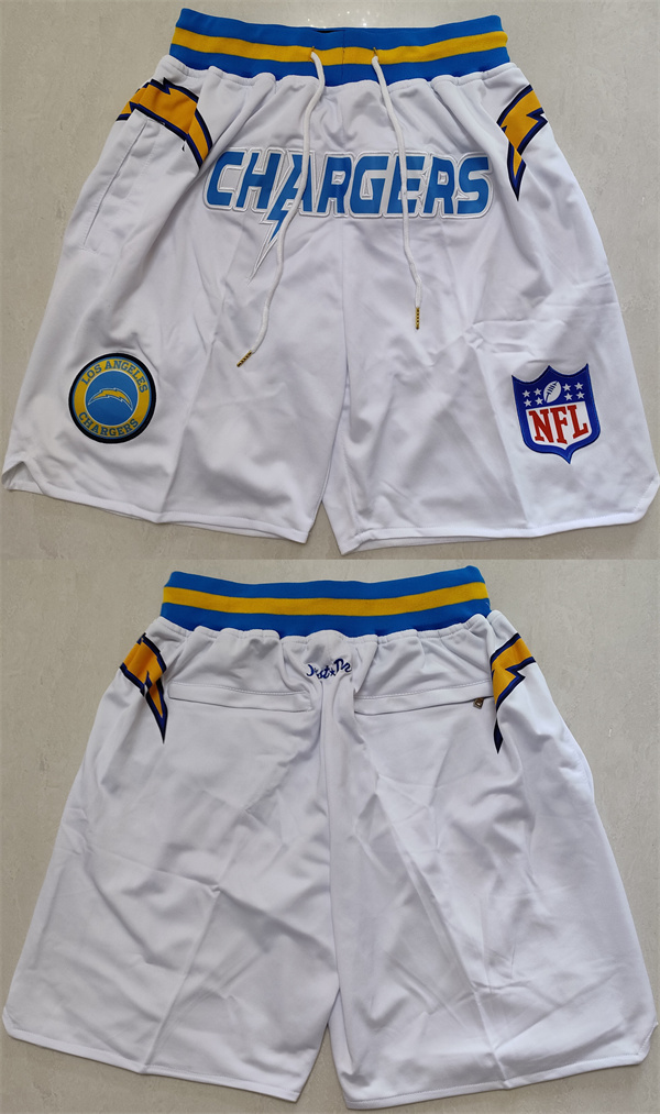 Men's Los Angeles Chargers White Shorts (Run Small)
