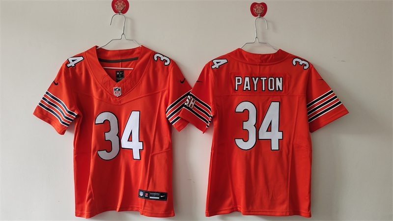 Youth Chicago Bears #34 Walter Payton Orange F.U.S.E Vapor Stitched Football Jersey