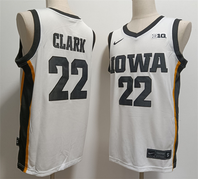 Men's Iowa Hawkeyes #22 Caitlin Clark White Stitched Football Jersey