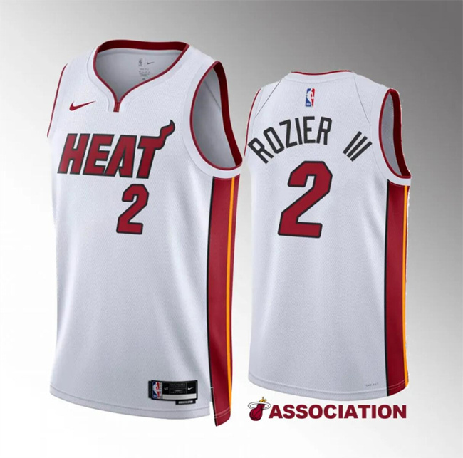 Men's Miami Heat #2 Terry Rozier III White Association Edition Stitched Basketball Jersey