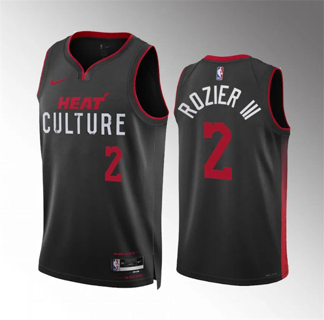 Men's Miami Heat #2 Terry Rozier III Black 2023/24 City Edition Stitched Basketball Jersey