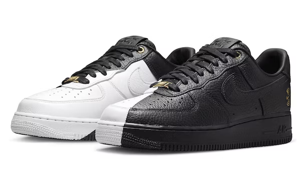 Men's Air Force 1 Low Black White Split 40th Anniversary Edition Shoes 0155