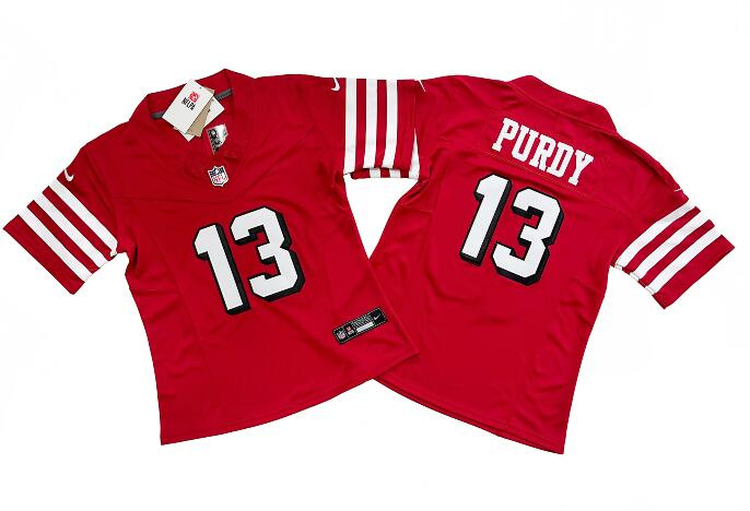 Women's San Francisco 49ers #13 Brock Purdy New Red 2023 F.U.S.E. Stitched Football Jersey(Run Small)