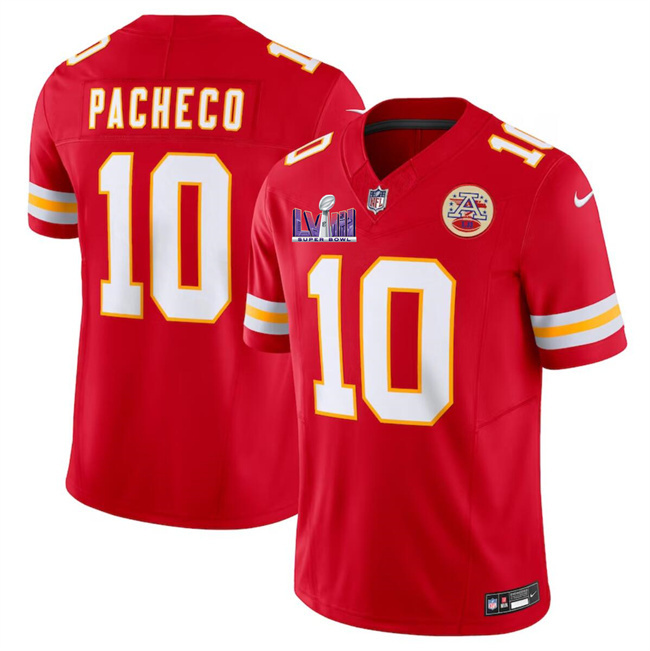 Youth Kansas City Chiefs #10 Isiah Pacheco Red Super Bowl LVIII Patch 2023 F.U.S.E. Vapor Untouchable Limited Stitched Jersey