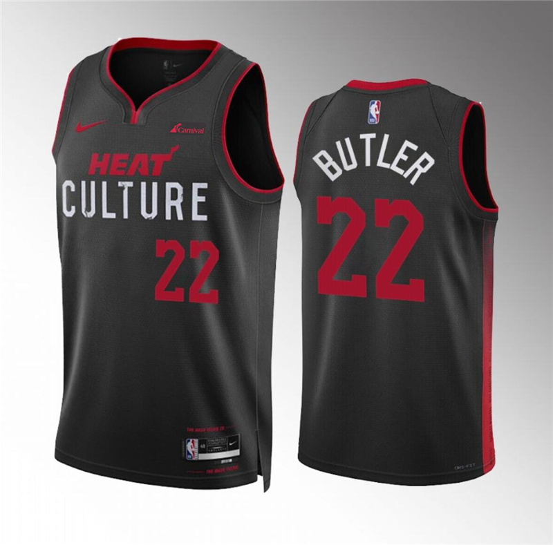 Men's Miami Heat #22 Jimmy Butler Black 2023/24 City Edition Stitched Basketball Jersey