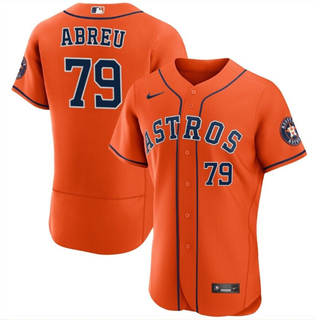 Men's Houston Astros #79 José Abreu Orange Flex Base Stitched Jersey