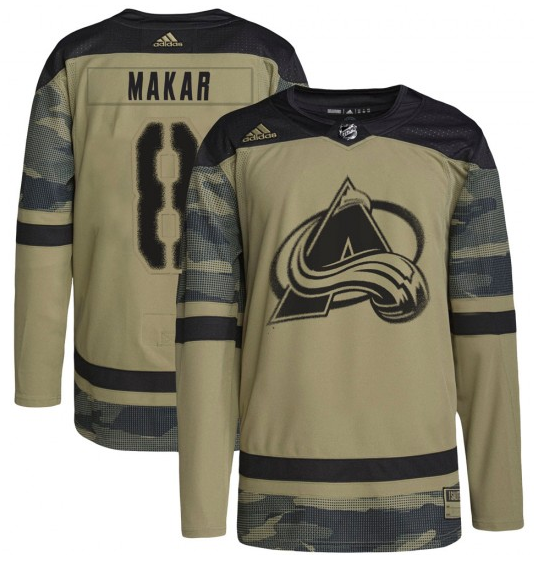 Men's Colorado Avalanche #8 Cale Makar Camo Salute to Service Stitched Jersey