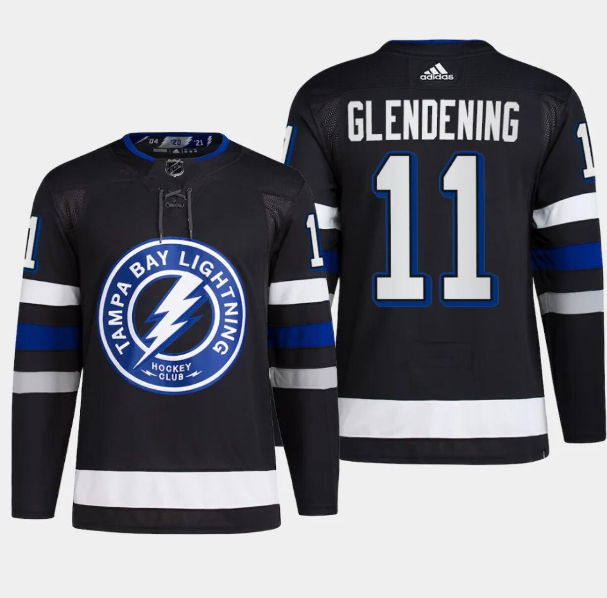 Men's Tampa Bay Lightning #11 Luke Glendening Black Alternate Premier Breakaway Stitched Jersey