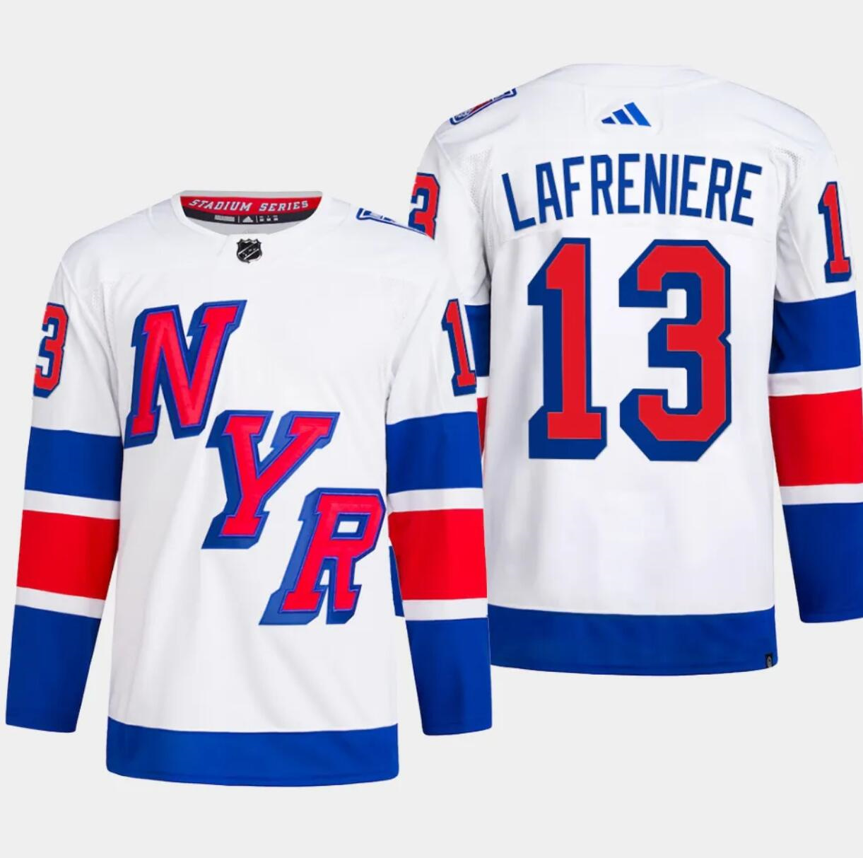 Men's New York Rangers #13 Alexis Lafreniere White 2024 Stadium Series Stitched Jersey
