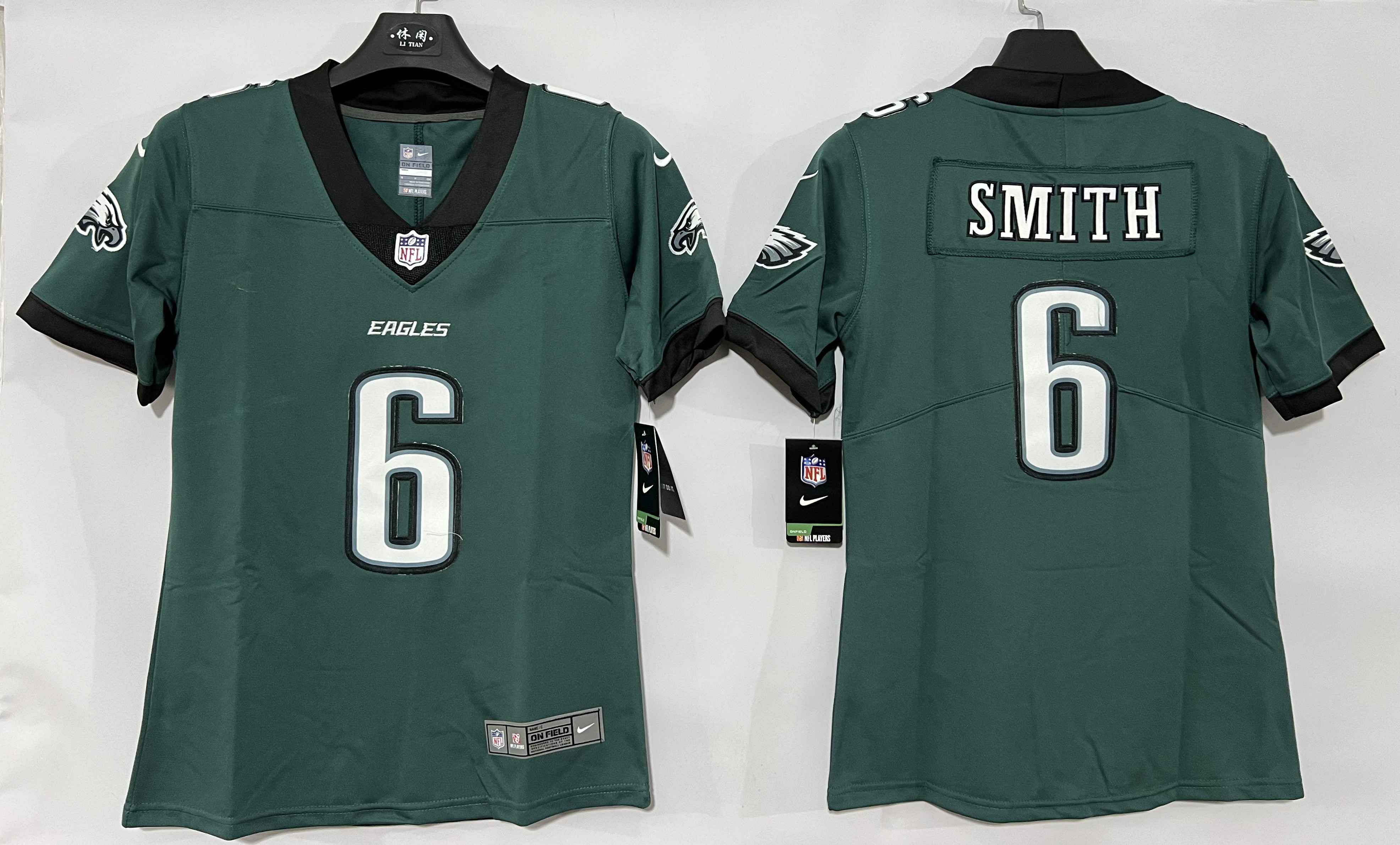Women's Philadelphia Eagles #6 DeVonta Smith Green New Vapor Untouchable Limited Stitched Football Jersey(Run Small) Women's Philadelphia Eagles #6 DeVonta Smith Green New Vapor Untouchable Limited Stitched Football Jersey(Run Small)