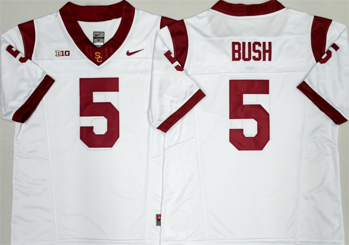 Men's USC Trojans #5 Reggie Bush F.U.S.E. White Stitched Jersey Men's USC Trojans #5 Reggie Bush F.U.S.E. White Stitched Jersey