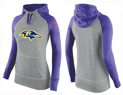 Women's Nike Baltimore Ravens Performance Hoodie Grey & Purple_2