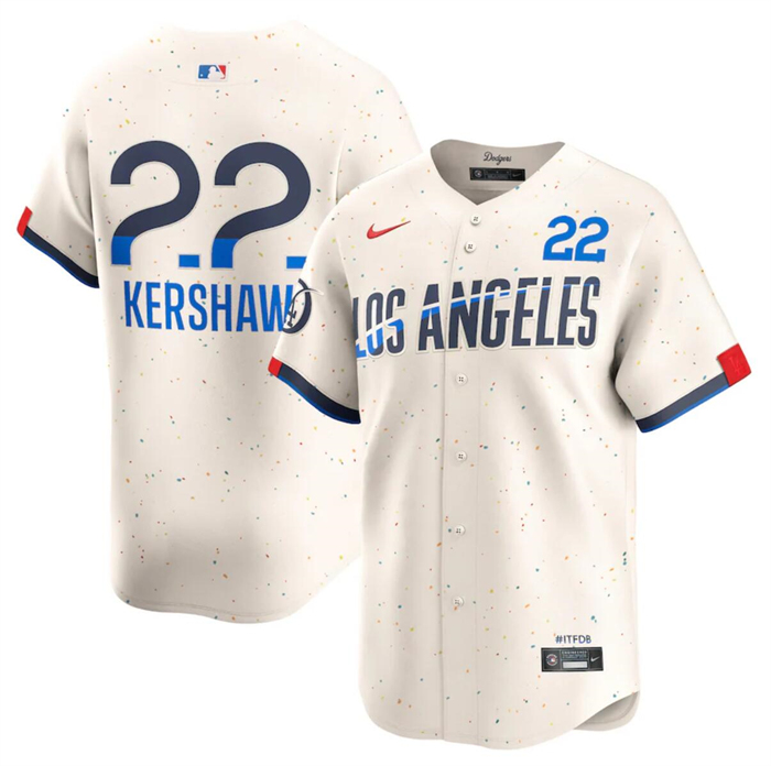 Youth Los Angeles Dodgers #22 Clayton Kershaw Cream 2024 City Connect Limited Stitched Baseball Jersey