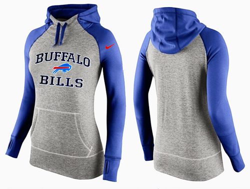 Women's Nike Buffalo Bills Performance Hoodie Grey & Blue_2