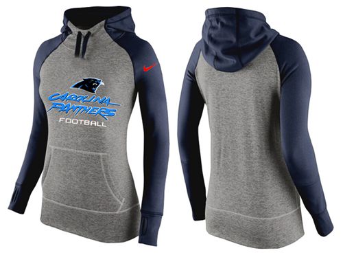 Women's Nike Carolina Panthers Performance Hoodie Grey & Dark Blue