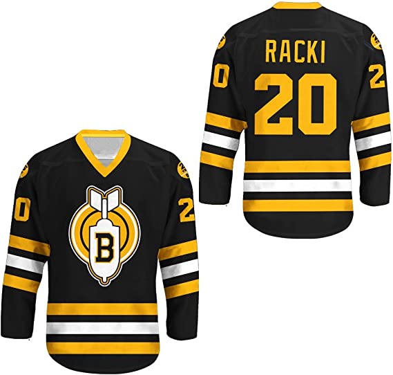 Men's Thunder Bay Bombers #20 Carl Racki Black Stitched Hockey Jersey