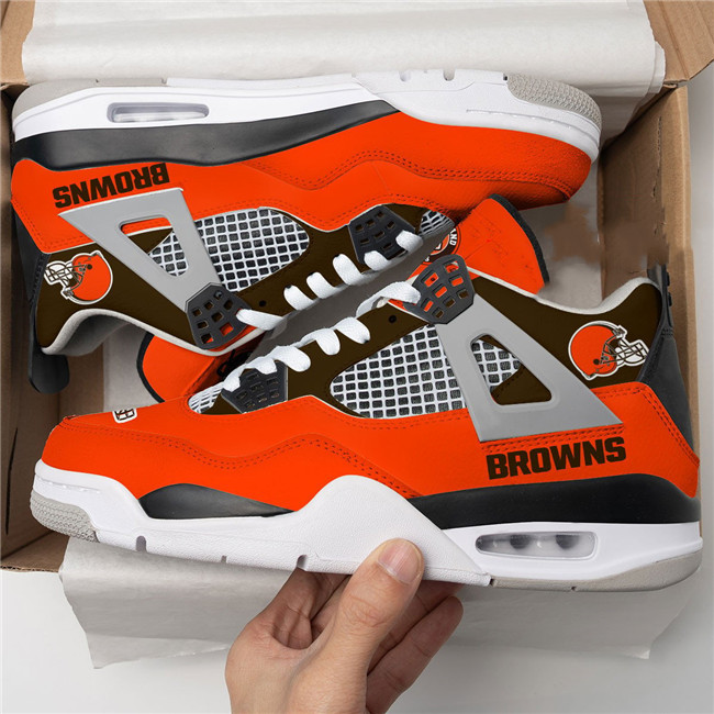 Women's Cleveland Browns Running weapon Air Jordan 4 Shoes 0001