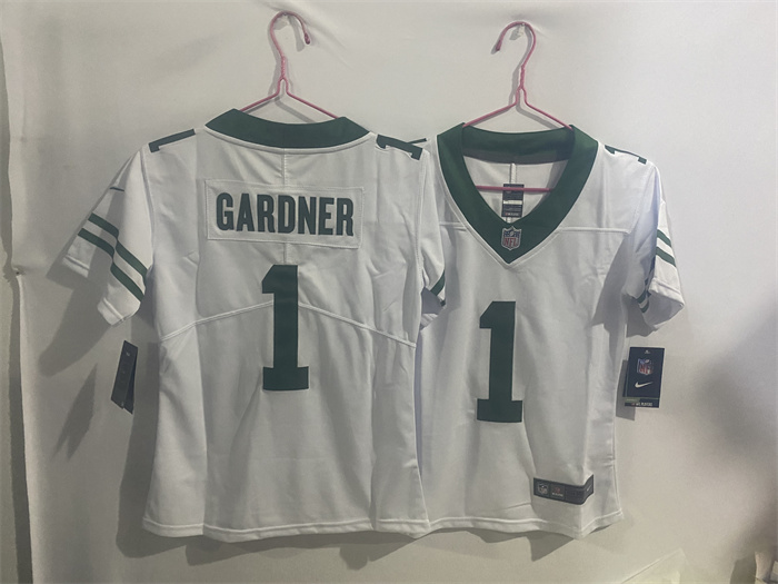 Youth New York Jets #1 Sauce Gardner White Throwback Vapor Untouchable Limited Stitched Jersey