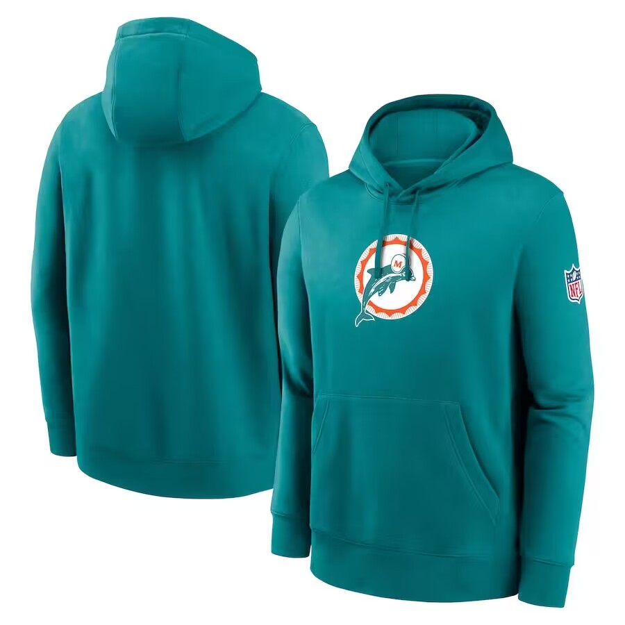Men's Miami Dolphins Blue Pullover Hoodie
