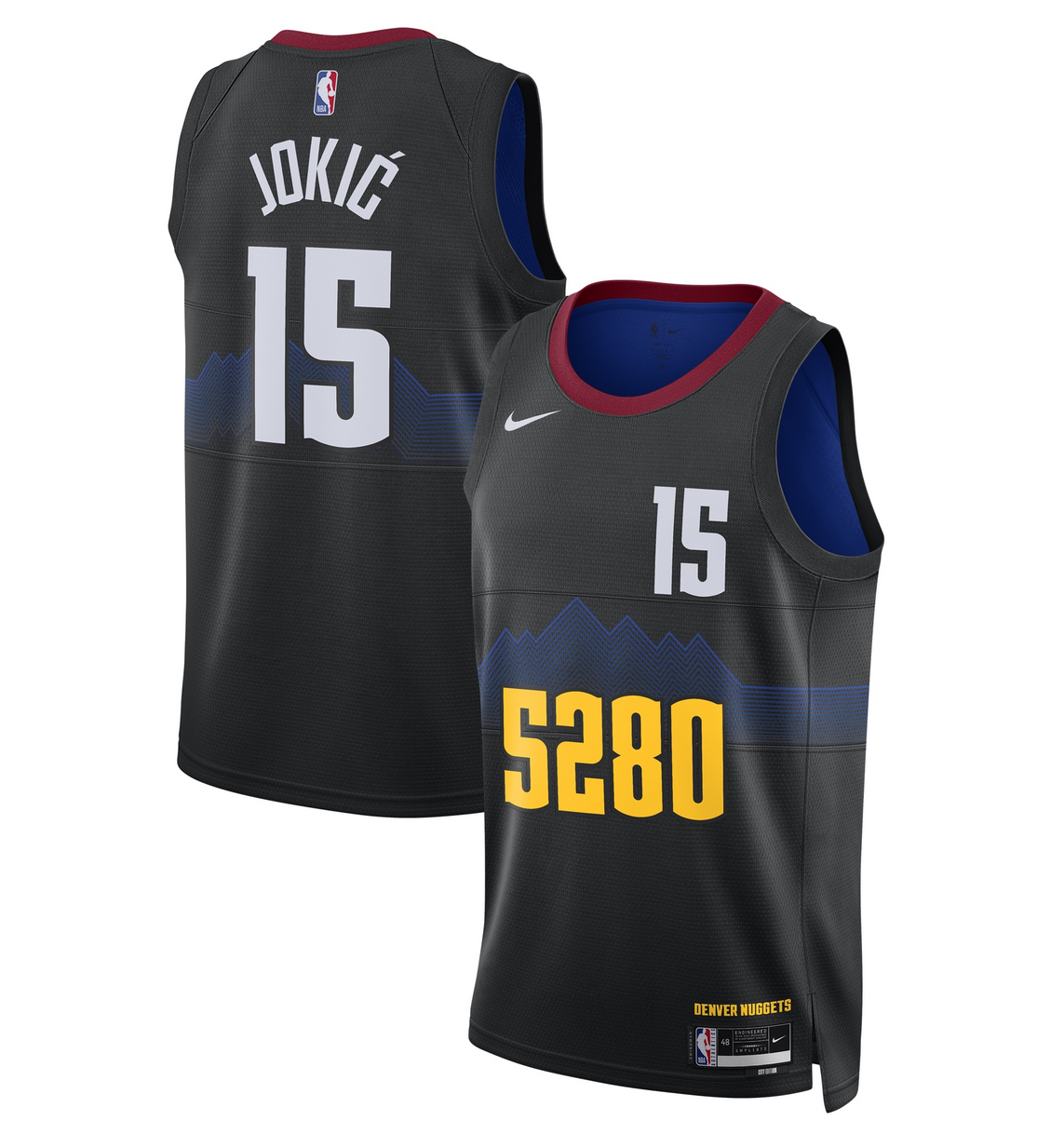 Men's Denver Nuggets #15 Nikola Jokic Black 2023 City Edition Stitched Basketball Jersey