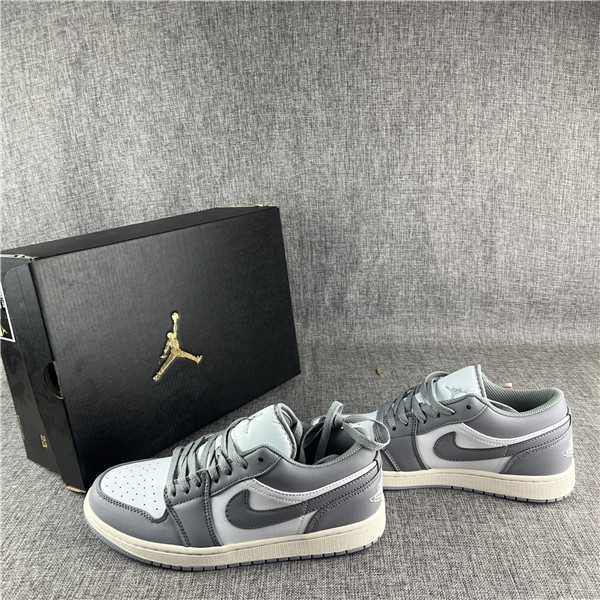Men's Running Weapon Air Jordan 1 Grey White Shoes 0431