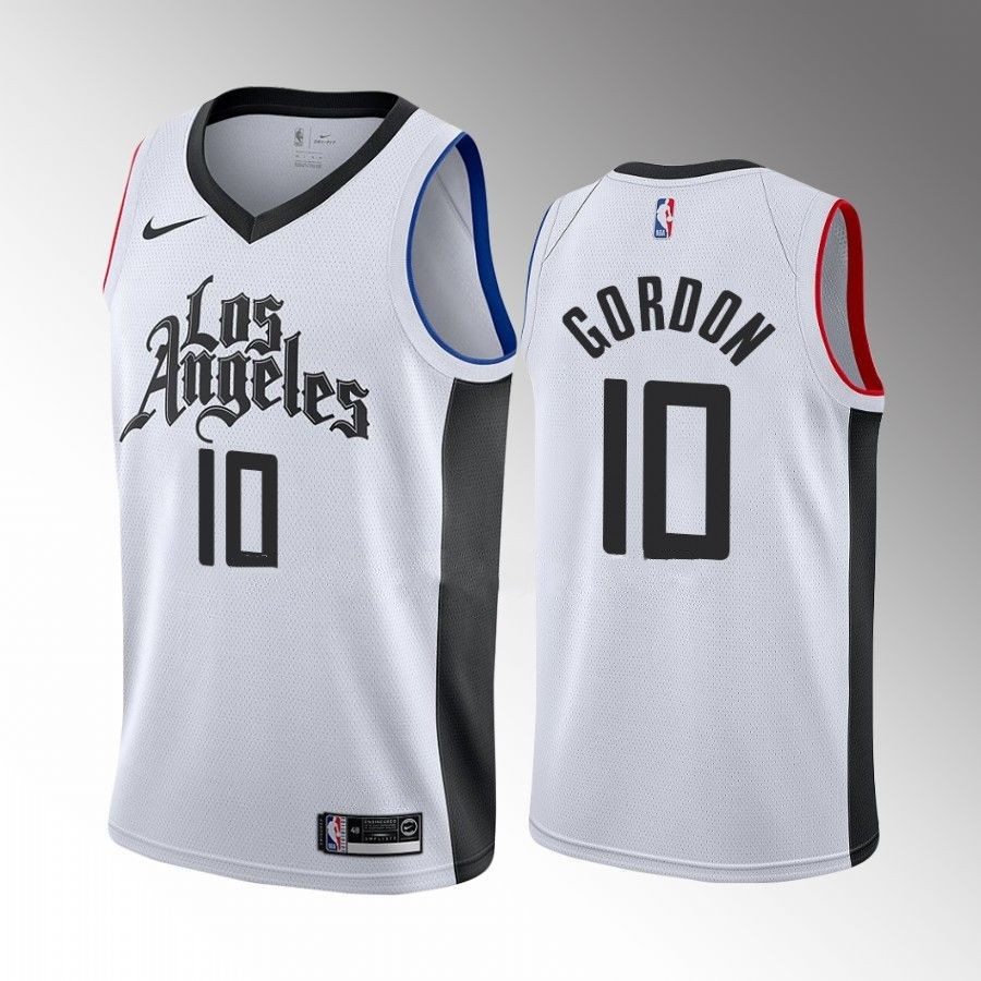 Men's Los Angeles Clippers #10 Eric Gordon White City Edition Stitched Jersey