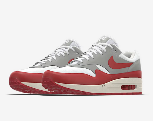 Men's Running Weapon Air Max 1 Red/Grey/White Shoes 029